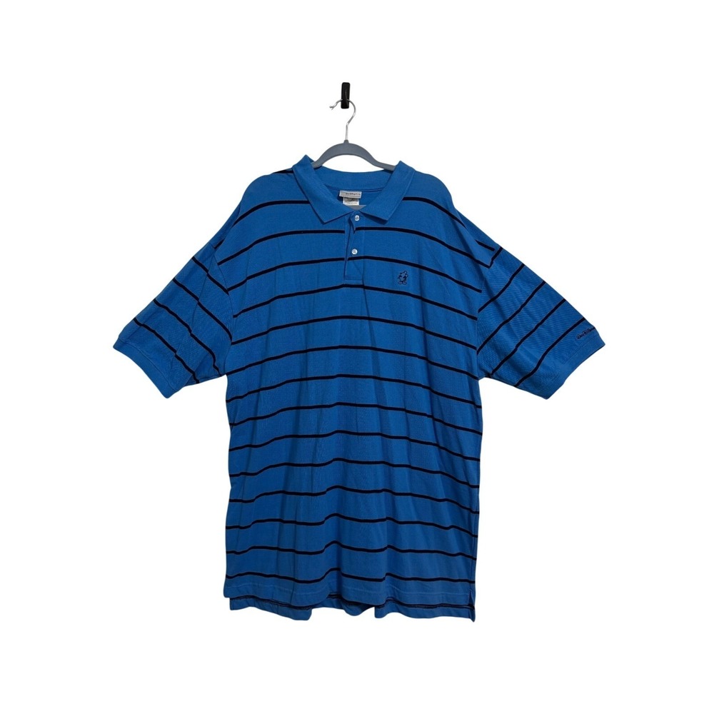 Walt Disney World Polo Shirt Mens XXXL Blue Striped ShortSleeve Mickey Mouse NWT